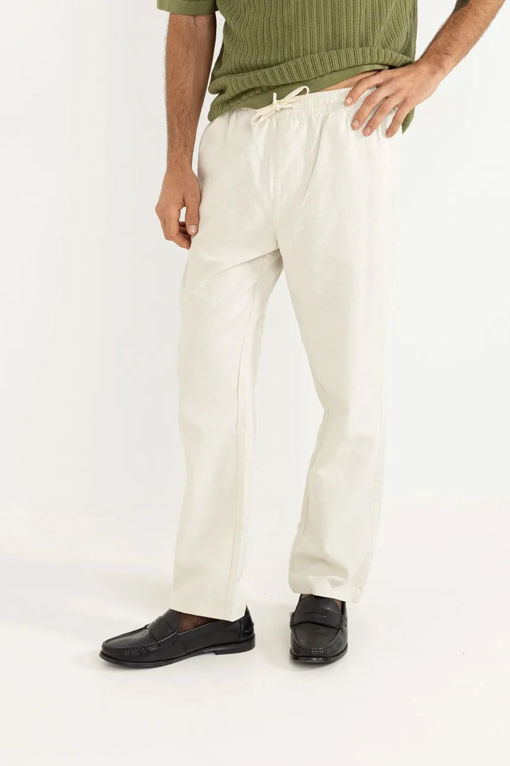 LINEN JAM PANT Bone sold by REVOLVR Menswear product image thumbnail 3