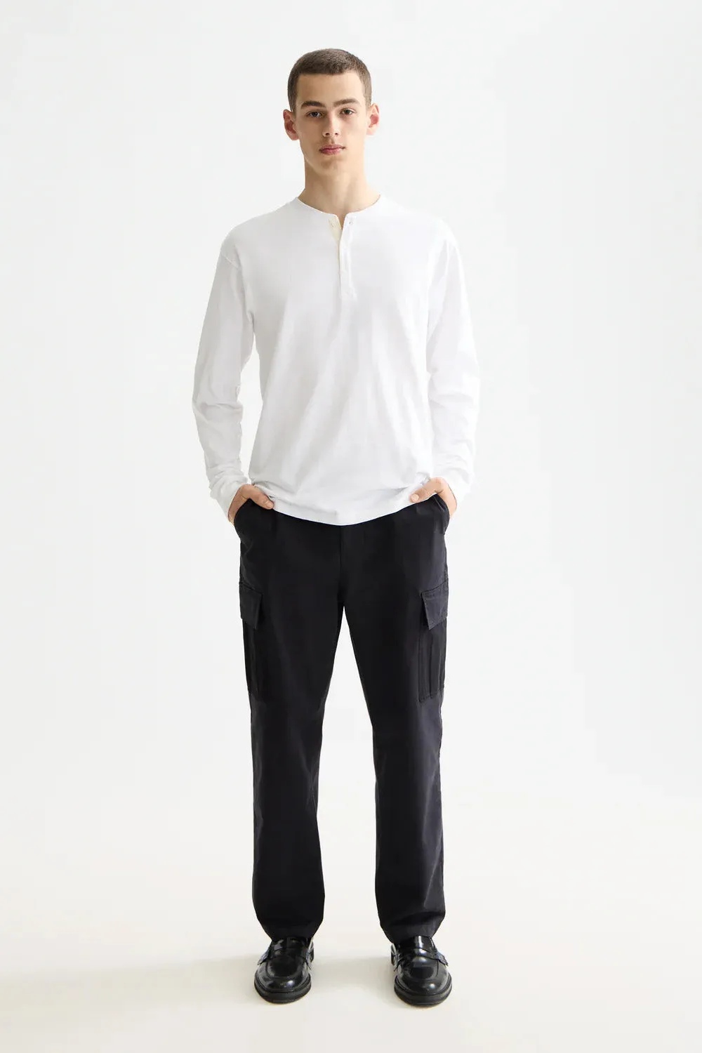 SLUB HENLEY LS Bright White sold by REVOLVR Menswear product image thumbnail 5