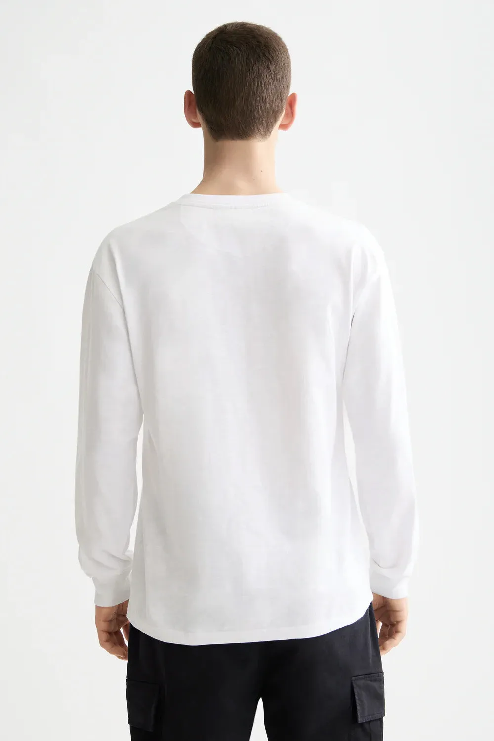 SLUB HENLEY LS Bright White sold by REVOLVR Menswear product image thumbnail 3