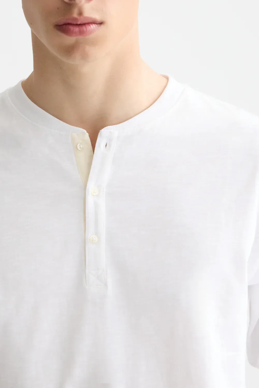 SLUB HENLEY LS Bright White sold by REVOLVR Menswear product image thumbnail 4
