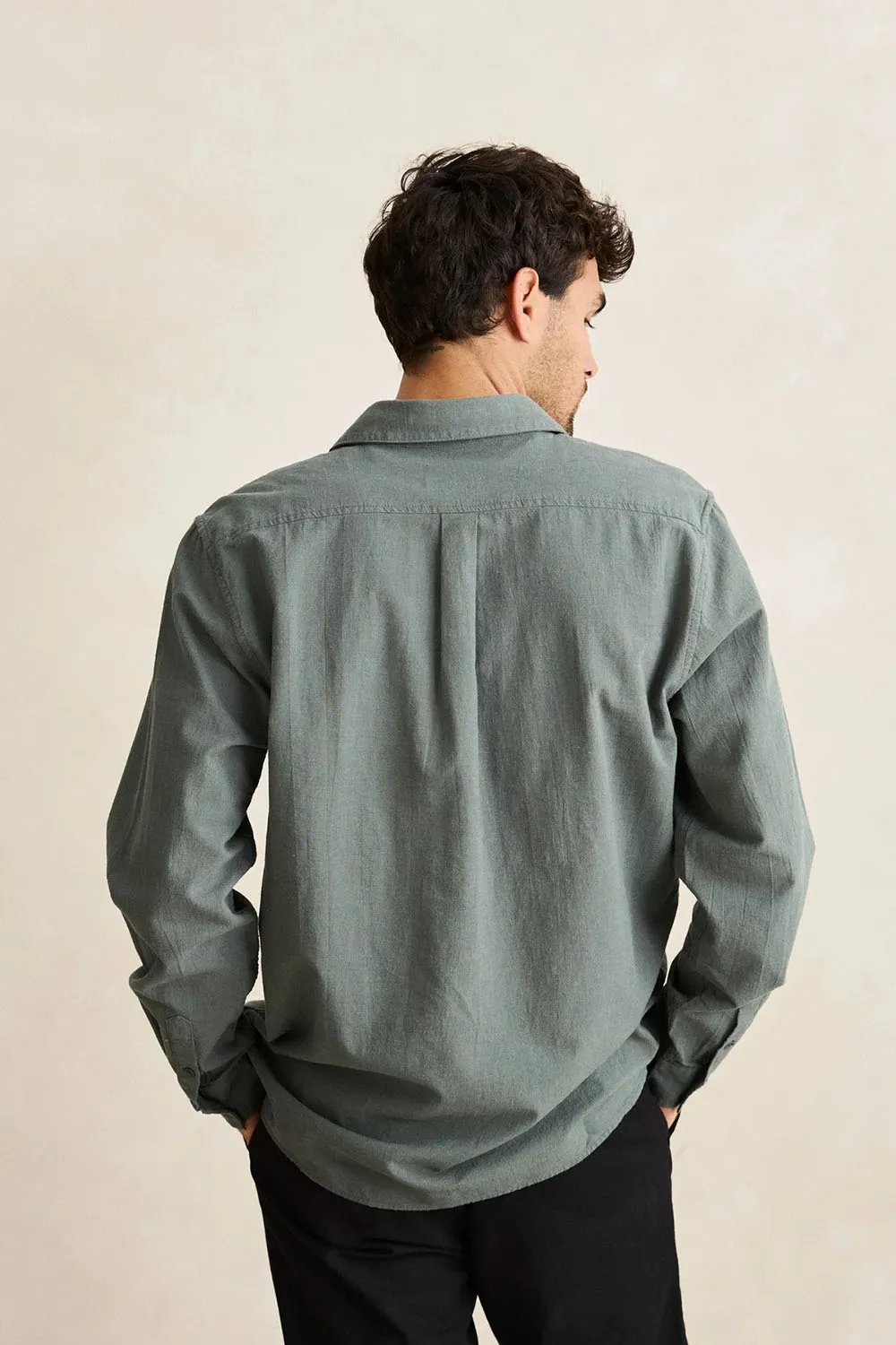 CLASSIC LINEN LS SHIRT Silver Pine sold by REVOLVR Menswear product image thumbnail 4