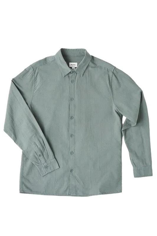 CLASSIC LINEN LS SHIRT Silver Pine made by Rhythm.