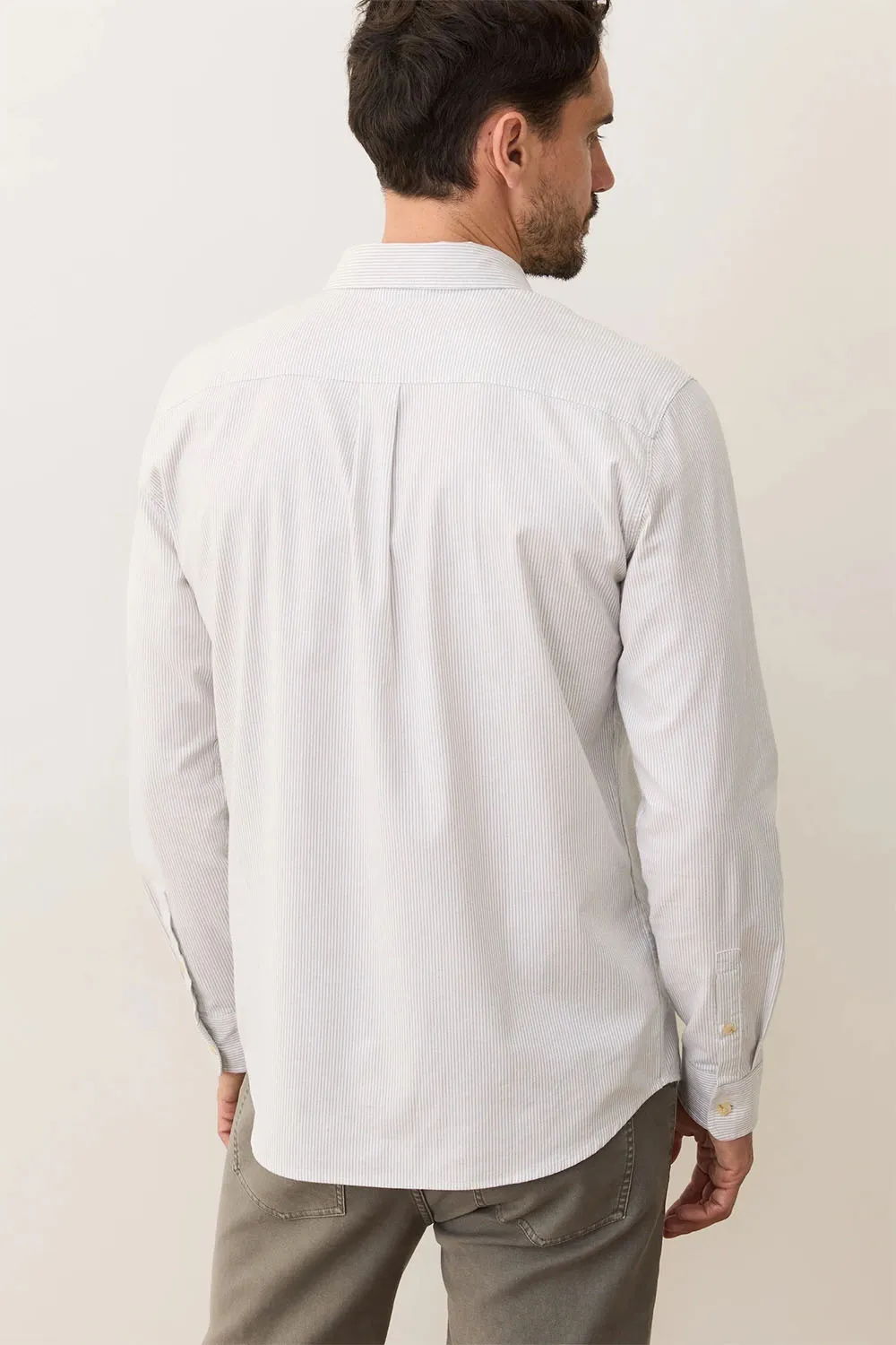 CALIFORNIA OXFORD SHIRT Grey/White Stripe sold by REVOLVR Menswear product image thumbnail 4