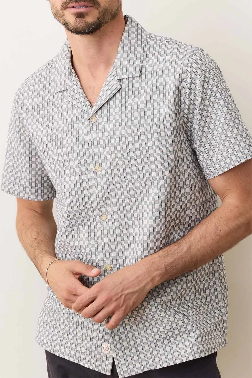 JACQUARD RESORT SHIRT Vintage Indigo sold by REVOLVR Menswear product image thumbnail 2