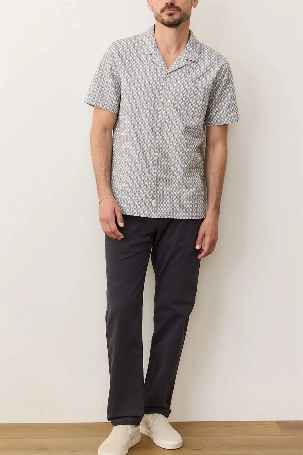JACQUARD RESORT SHIRT Vintage Indigo sold by REVOLVR Menswear product image thumbnail 5