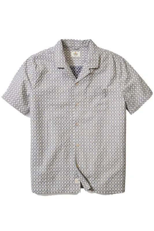 JACQUARD RESORT SHIRT Vintage Indigo sold by REVOLVR Menswear