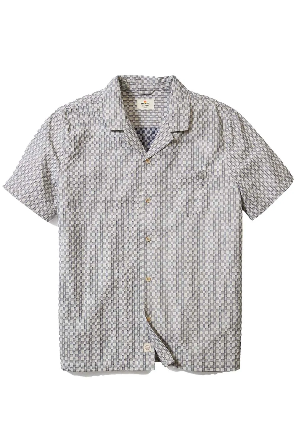 JACQUARD RESORT SHIRT Vintage Indigo sold by REVOLVR Menswear