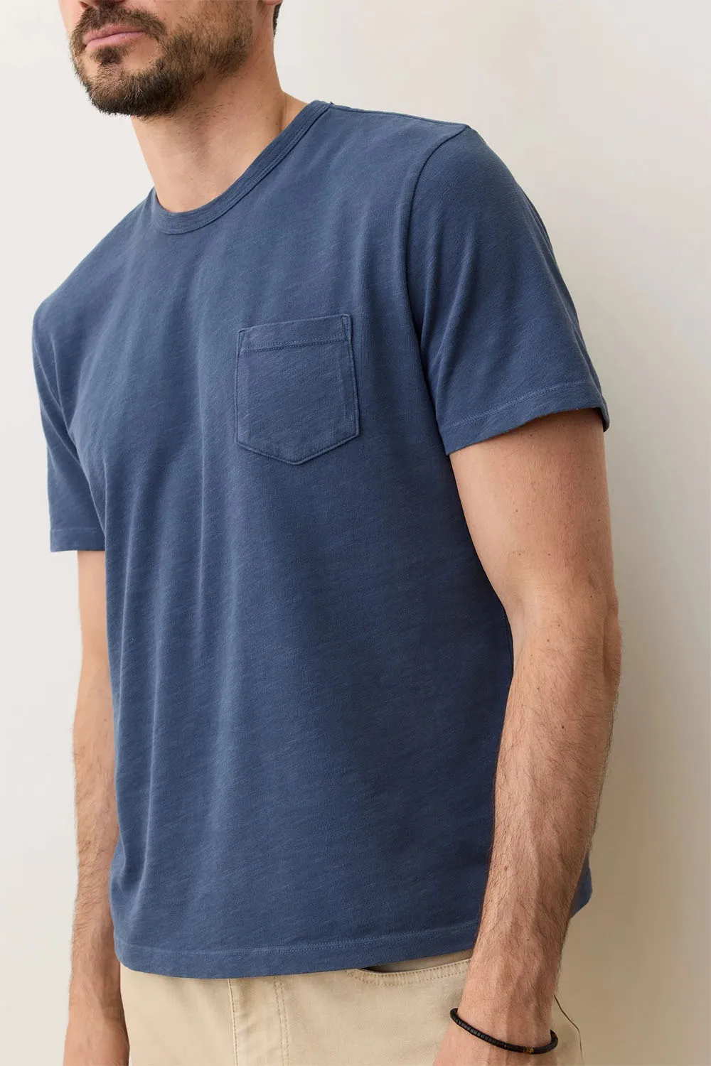 RELAXED HEAVY SLUB PKT TEE Orion Blue sold by REVOLVR Menswear product image thumbnail 3
