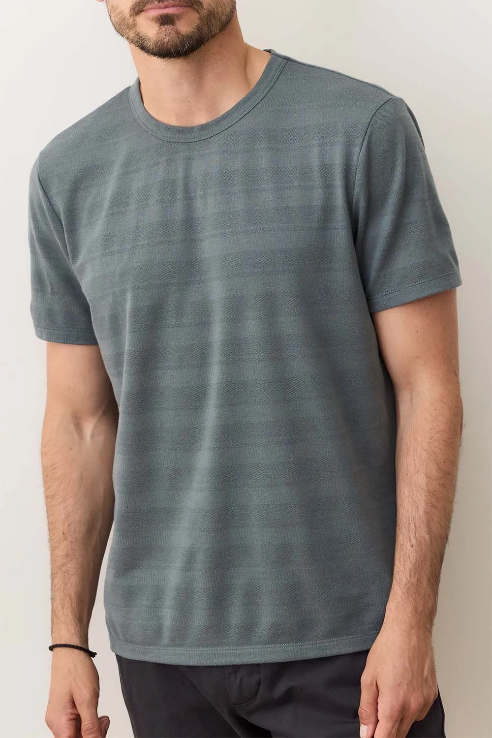 SIGNATURE JACQUARD CREW TEE Balsam Green sold by REVOLVR Menswear product image thumbnail 2