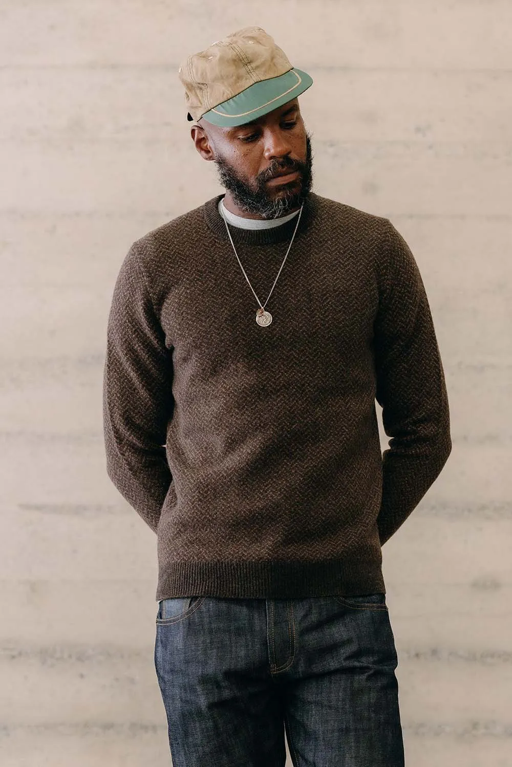 THE EDDY CREW Coffee Herringbone sold by REVOLVR Menswear product image thumbnail 2