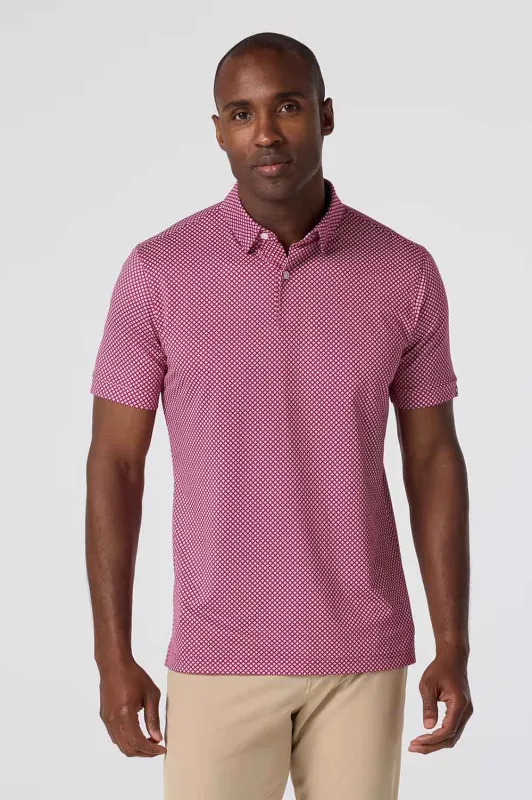 HALYARD SS POLO Mulberry Dash Repeat made by Mizzen+Main