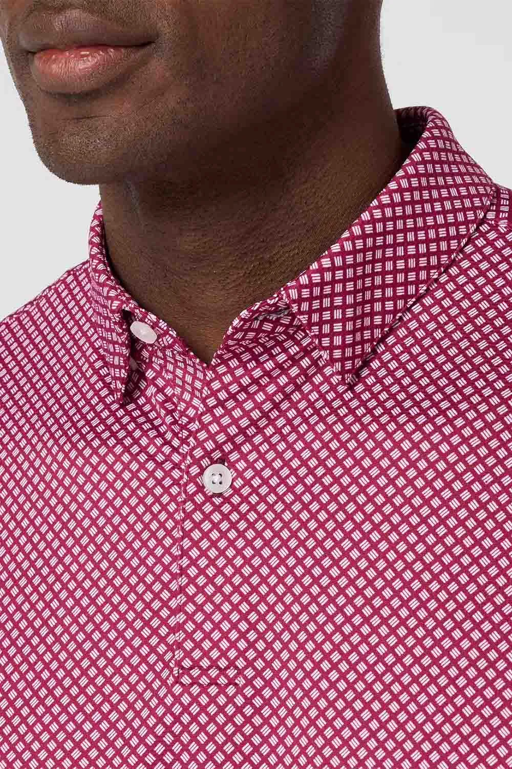 HALYARD SS POLO Mulberry Dash Repeat sold by REVOLVR Menswear product image thumbnail 3