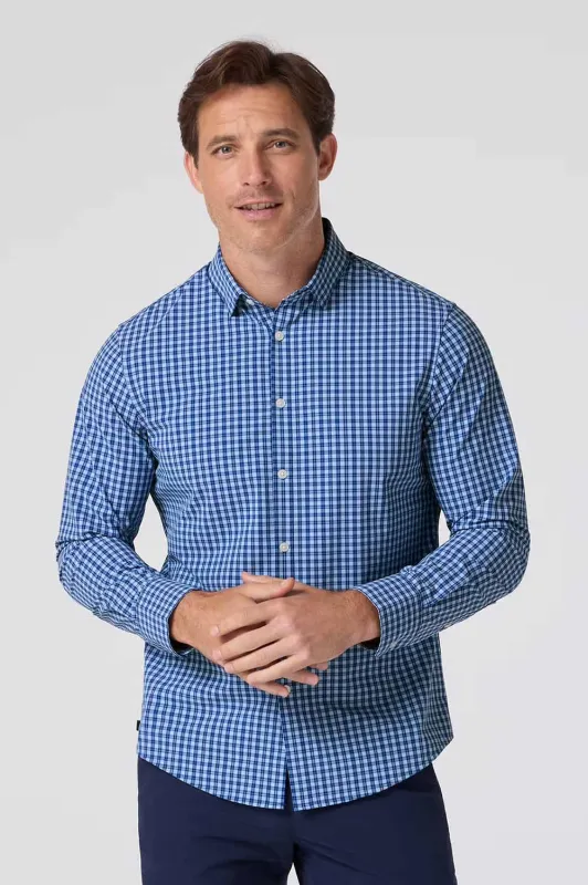 LEEWARD LS Cobalt Ben Plaid sold by REVOLVR Menswear