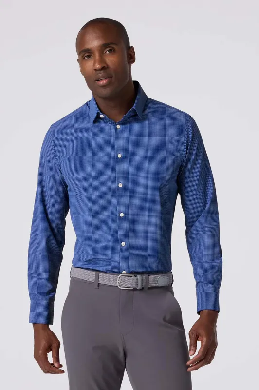 LEEWARD LS Cobalt Jared Grid sold by REVOLVR Menswear