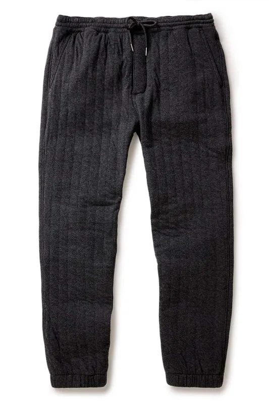 THE APRES PANT Heather Coal Quilted Jersey sold by REVOLVR Menswear