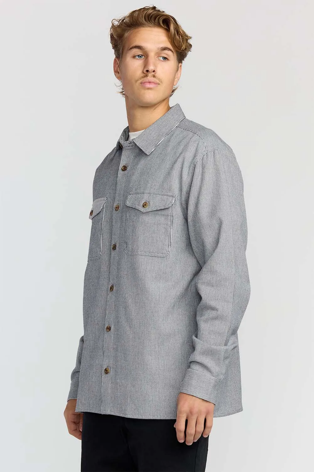 AUSTIN GARAGE LS Stone Blue sold by REVOLVR Menswear product image thumbnail 3