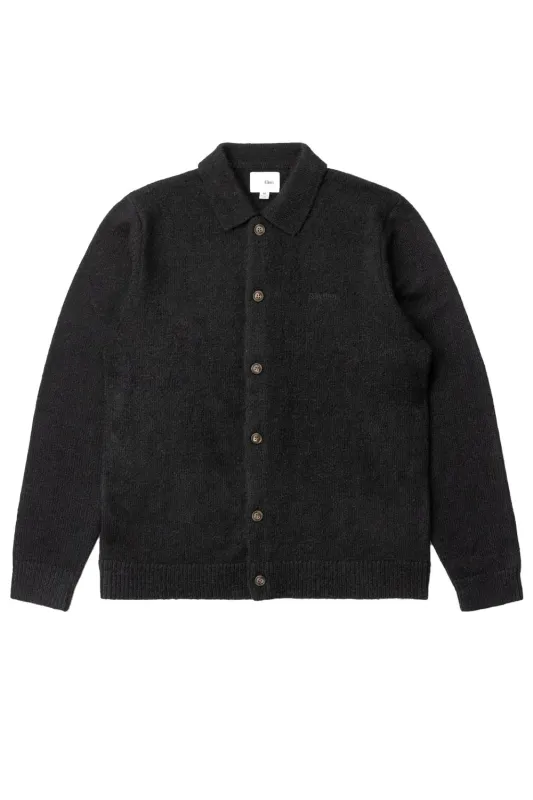 MOHAIR BUTTON UP KNIT Black sold by REVOLVR Menswear