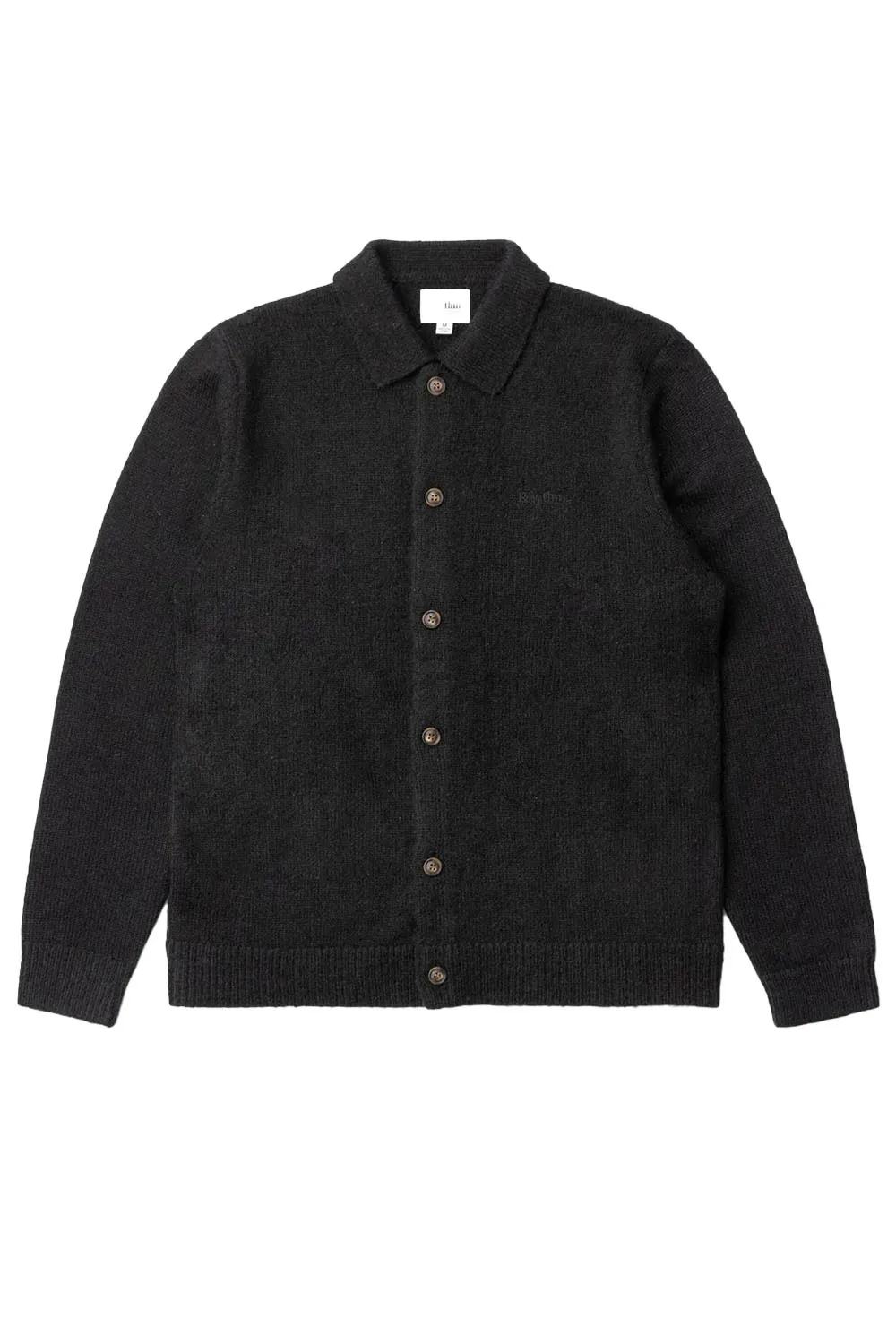 MOHAIR BUTTON UP KNIT Black sold by REVOLVR Menswear