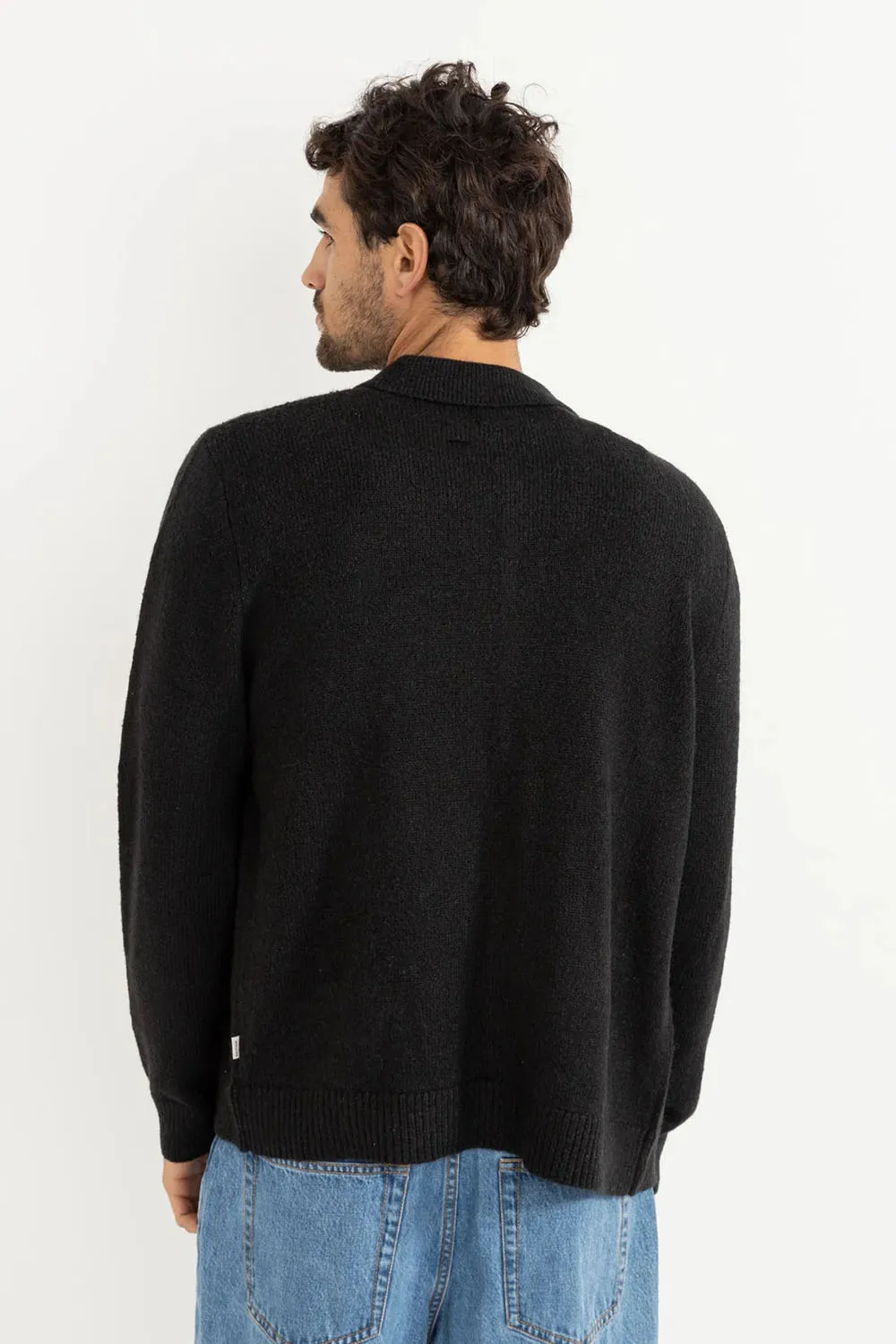 MOHAIR BUTTON UP KNIT Black sold by REVOLVR Menswear product image thumbnail 3