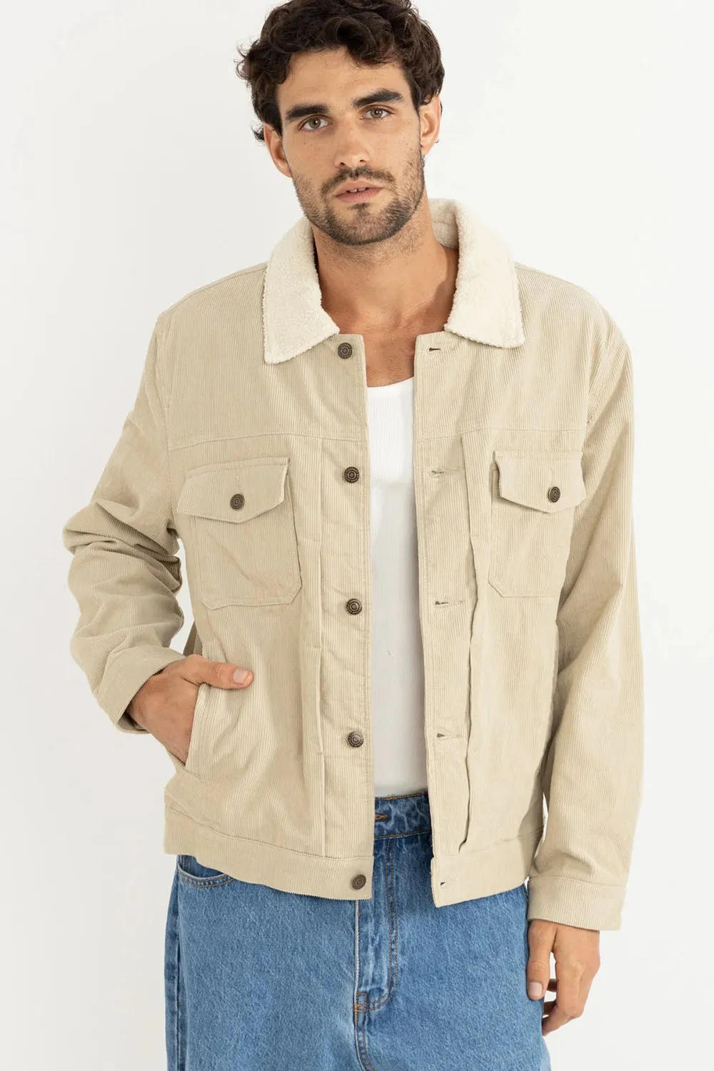 FLANNEL LINED CORD TRUCKER Oak sold by REVOLVR Menswear product image thumbnail 2