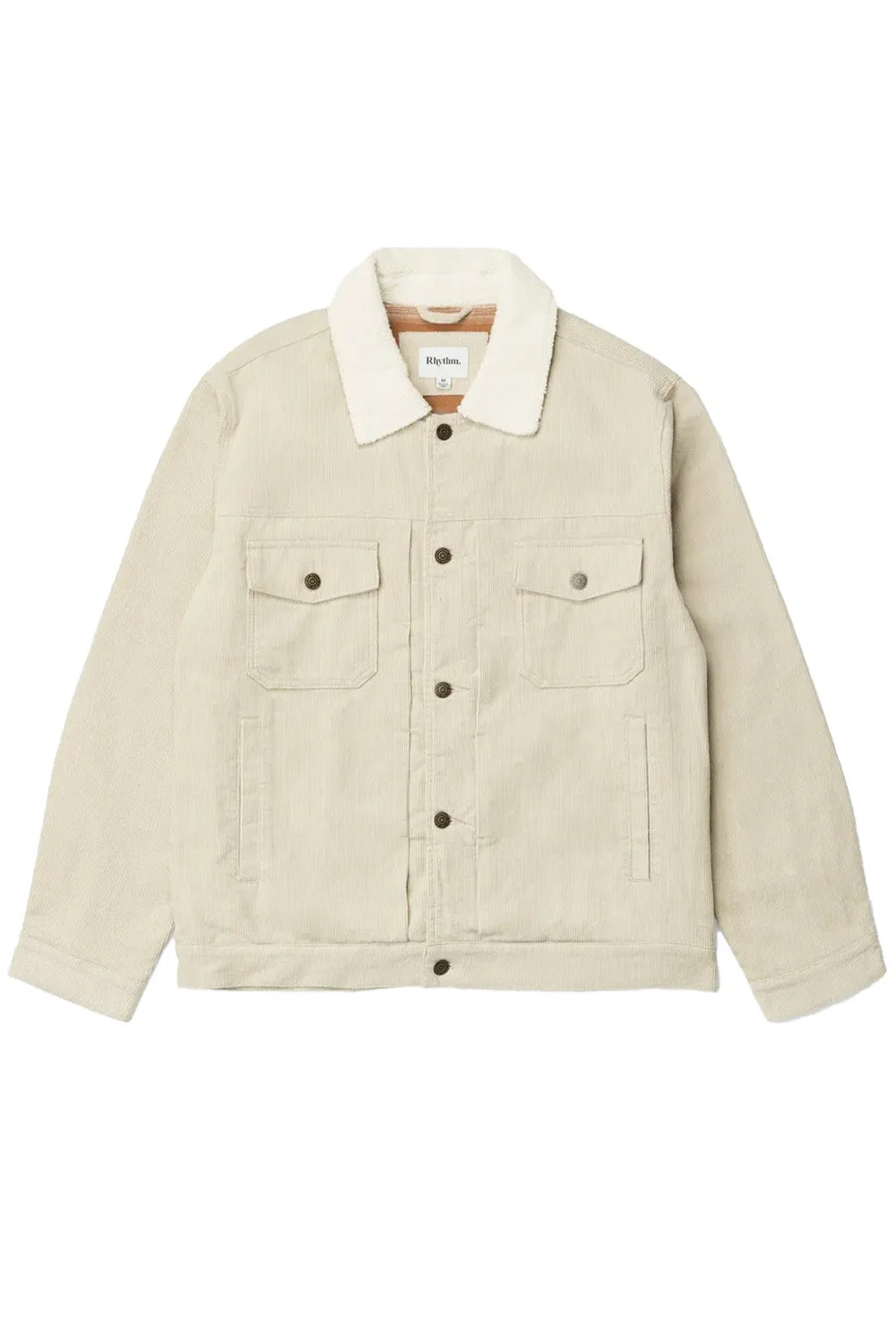 FLANNEL LINED CORD TRUCKER Oak sold by REVOLVR Menswear