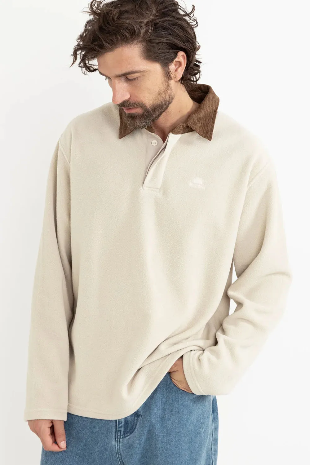 AWAKE POLAR FLEECE POLO Natural sold by REVOLVR Menswear product image thumbnail 2