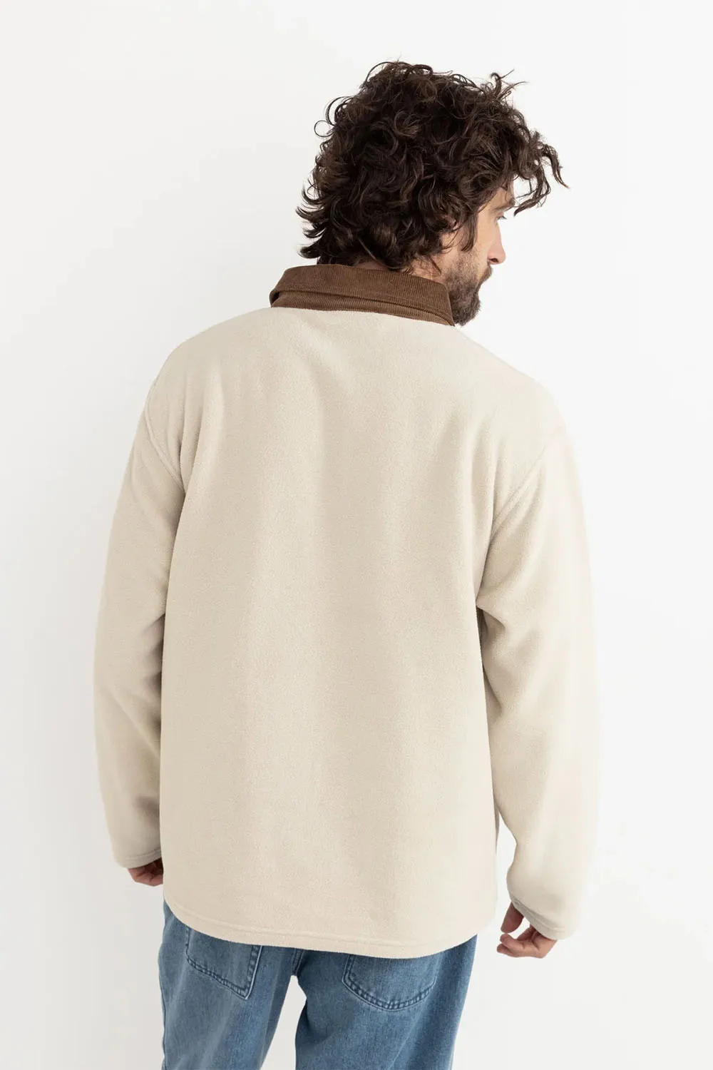 AWAKE POLAR FLEECE POLO Natural sold by REVOLVR Menswear product image thumbnail 3