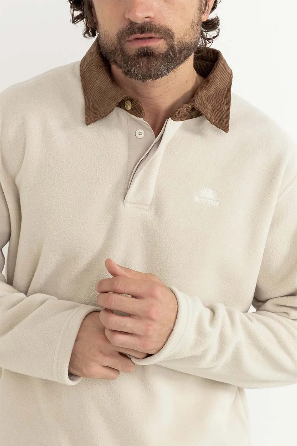 AWAKE POLAR FLEECE POLO Natural sold by REVOLVR Menswear product image thumbnail 4