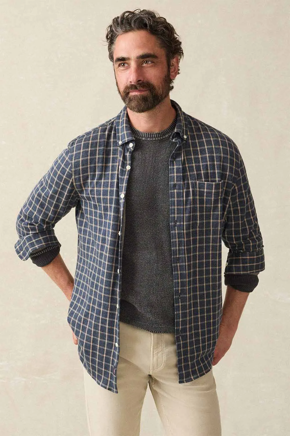 COASTLINE KNIT SHIRT Twilight Check sold by REVOLVR Menswear product image thumbnail 2