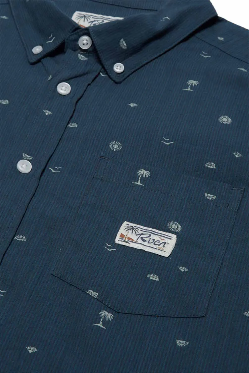 EXOTICA SEERSUCKER SS Garage Blue sold by REVOLVR Menswear product image thumbnail 3