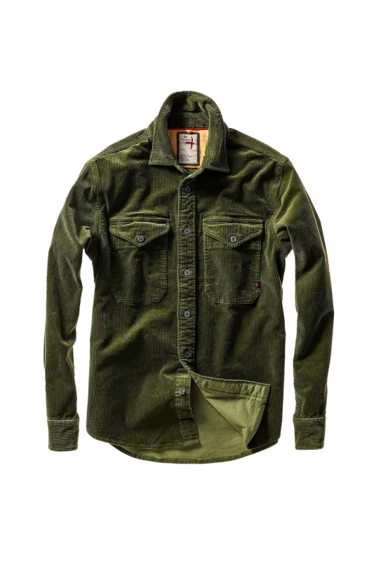 UTILITY WORKSHIRT Dark Moss Cord sold by REVOLVR Menswear