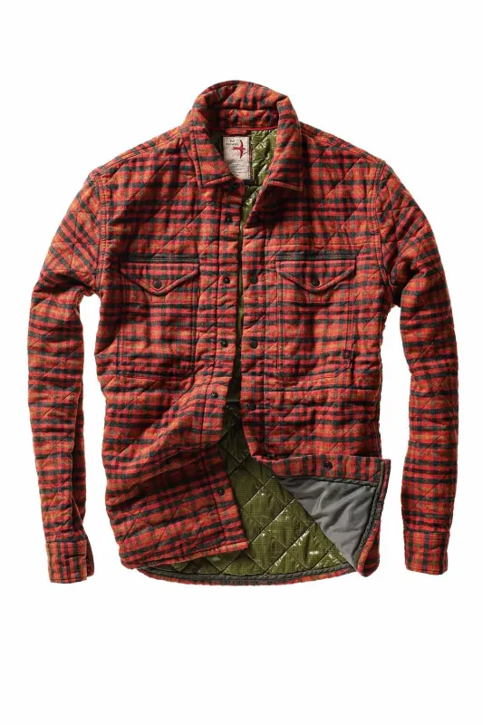 QLTD FLANNEL SHIRTJACKET Burnt Red Check sold by REVOLVR Menswear