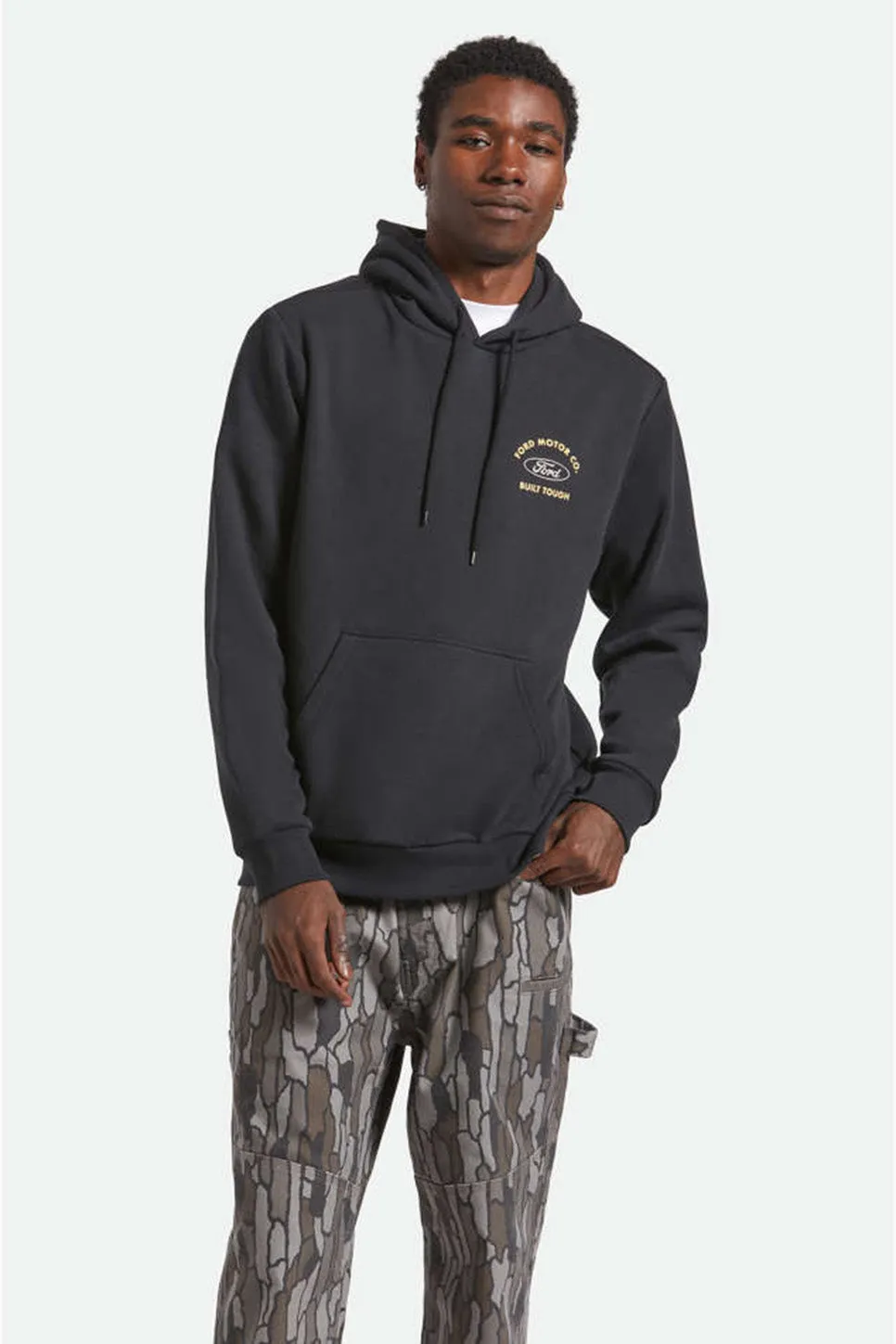 FORD BUILT TOUGH FLEECE HOODIE Burnt Rubber sold by REVOLVR Menswear product image thumbnail 2