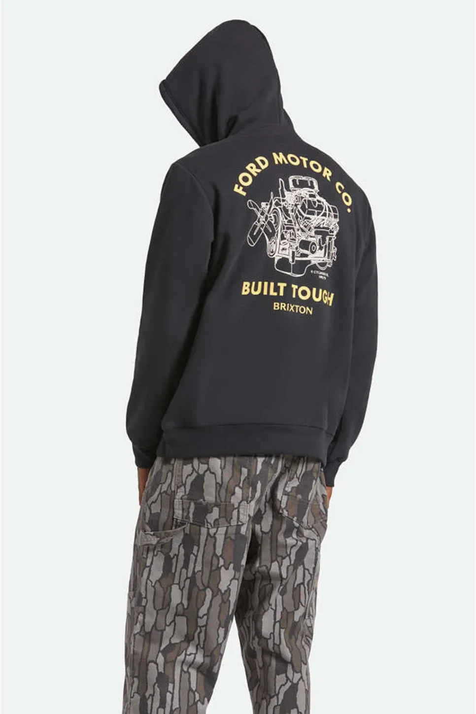 FORD BUILT TOUGH FLEECE HOODIE Burnt Rubber sold by REVOLVR Menswear product image thumbnail 3