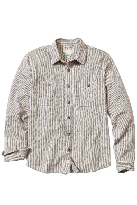 PACIFICA OVERSHIRT Grey Railroad Stripe sold by REVOLVR Menswear