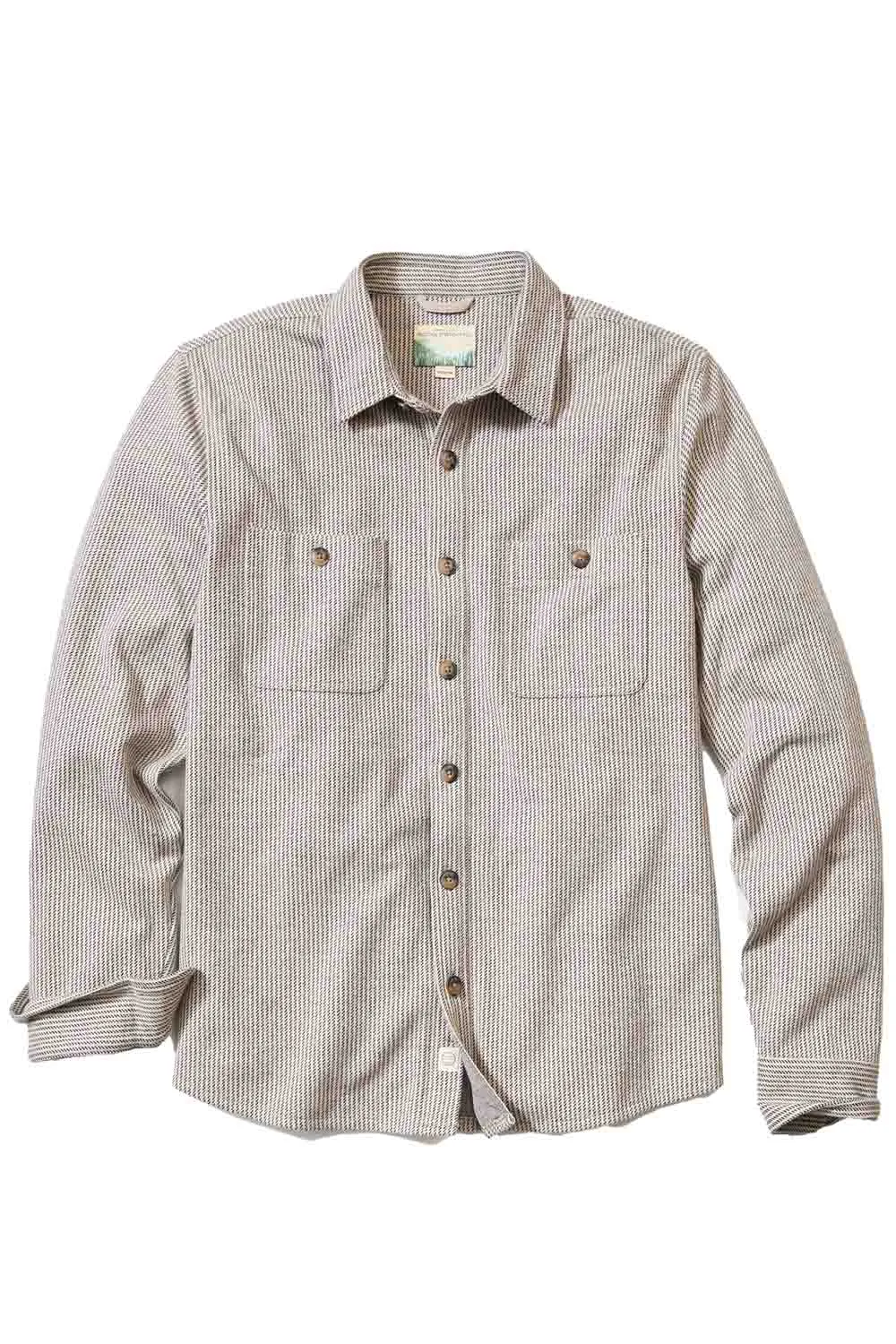 PACIFICA OVERSHIRT Grey Railroad Stripe sold by REVOLVR Menswear