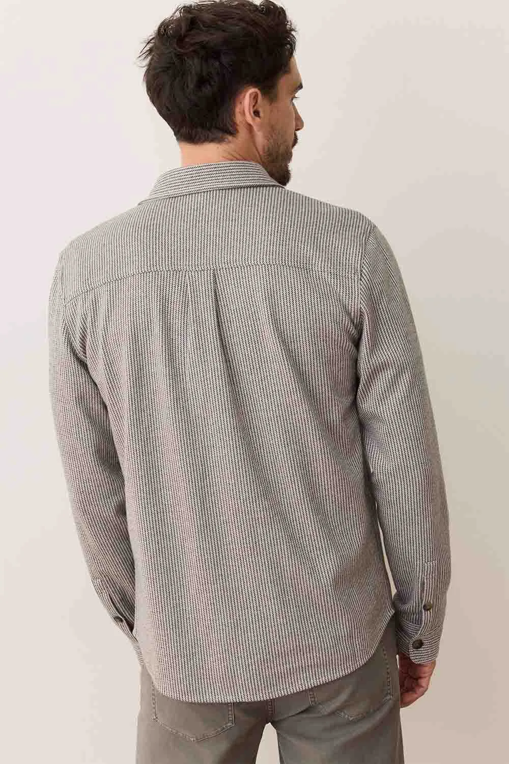 PACIFICA OVERSHIRT Grey Railroad Stripe sold by REVOLVR Menswear product image thumbnail 5