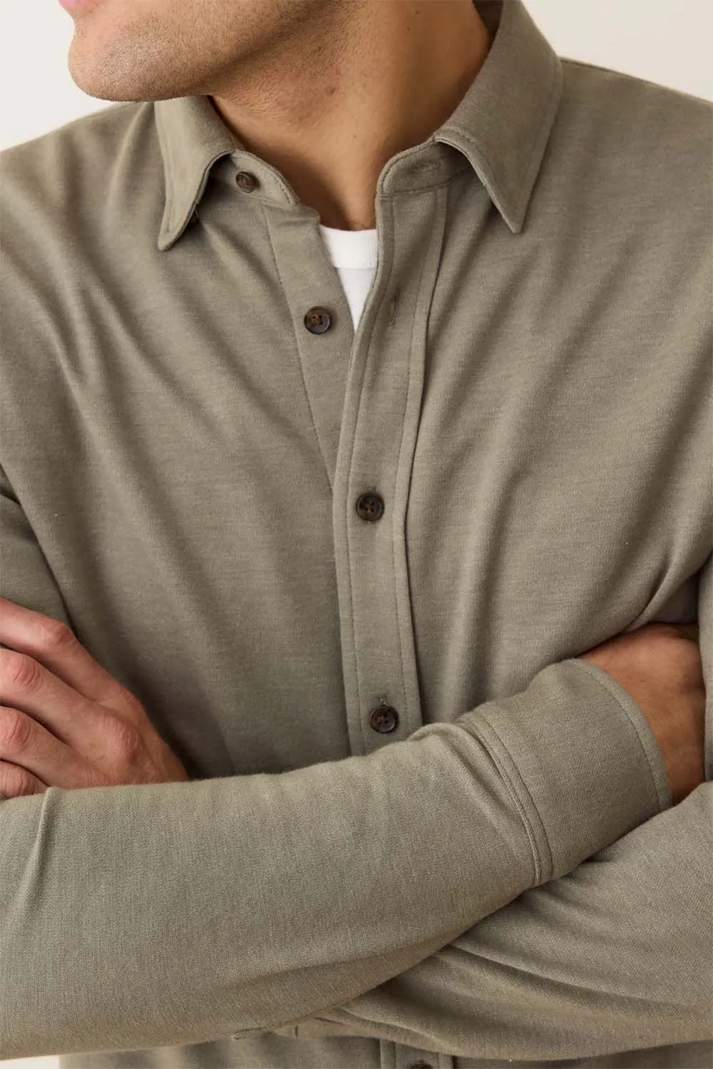 PACIFICA STRETCH SHIRT Vetiver sold by REVOLVR Menswear product image thumbnail 5