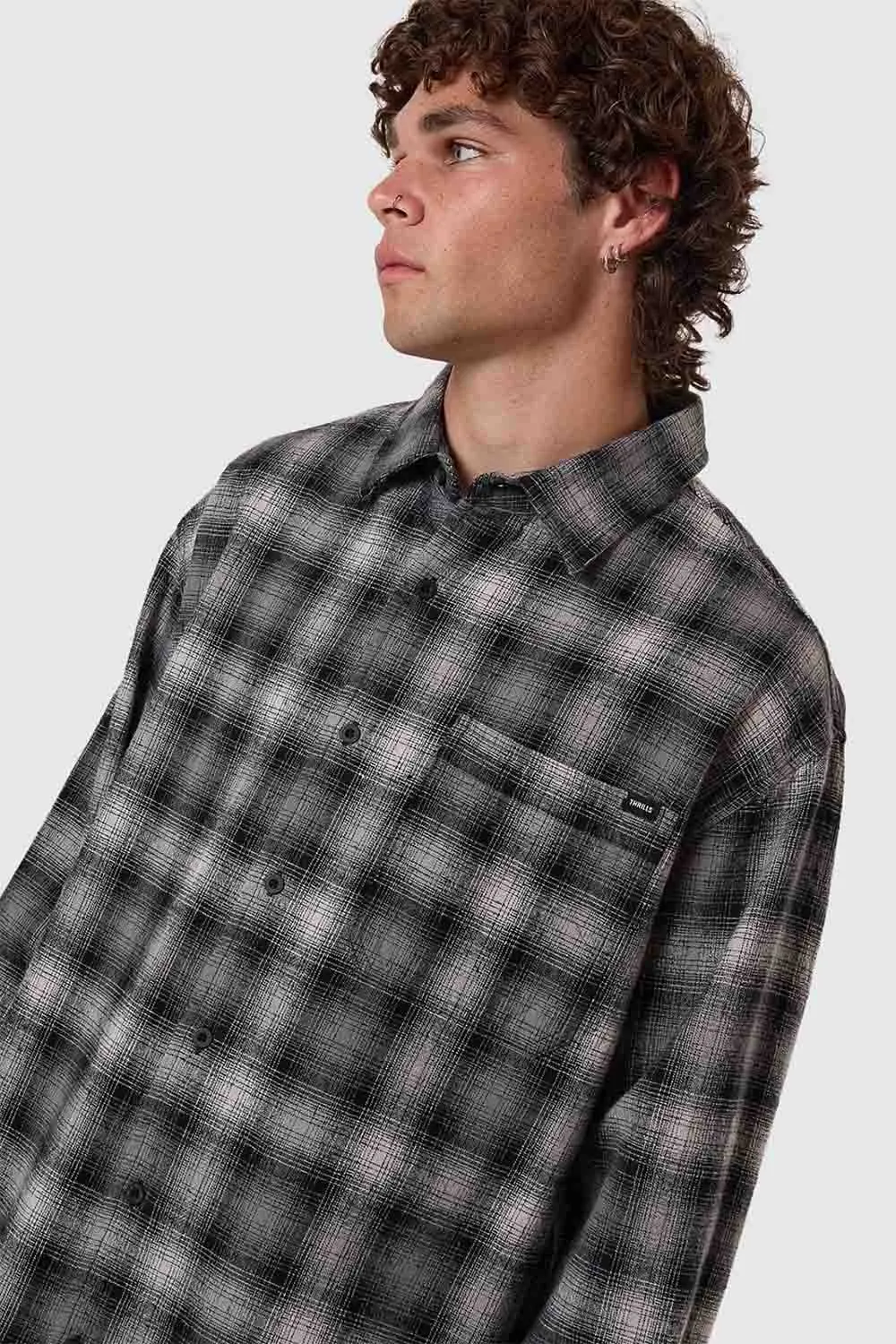 BARRIO LS FLANNEL SHIRT Black sold by REVOLVR Menswear product image thumbnail 4