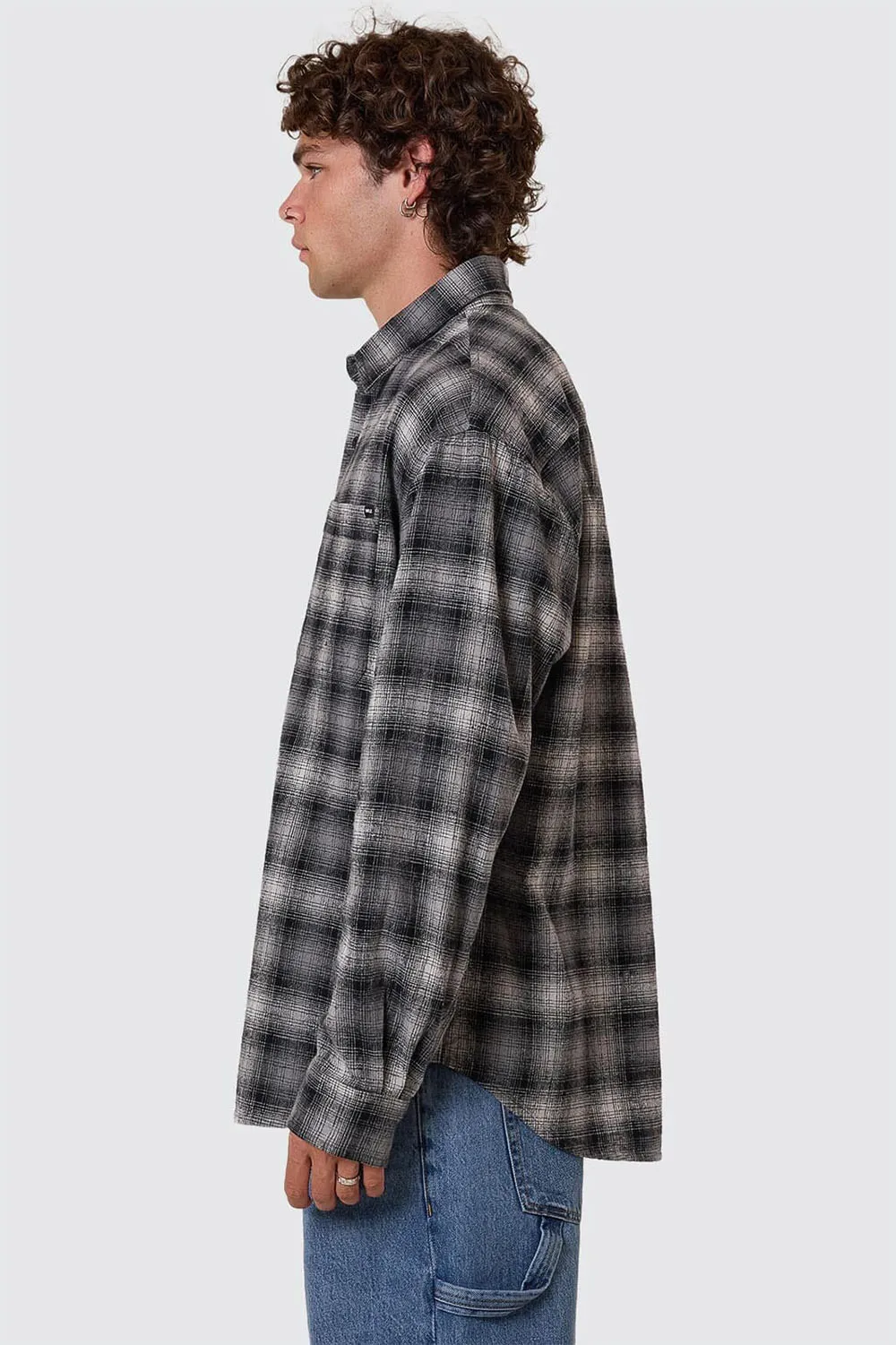 BARRIO LS FLANNEL SHIRT Black sold by REVOLVR Menswear product image thumbnail 2