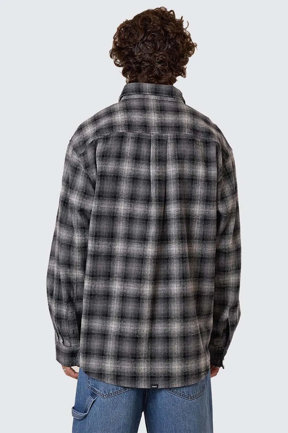 BARRIO LS FLANNEL SHIRT Black sold by REVOLVR Menswear product image thumbnail 3