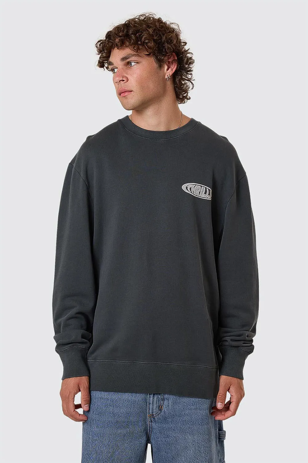 SHADOWLESS OVERSIZE CREW Ebony sold by REVOLVR Menswear