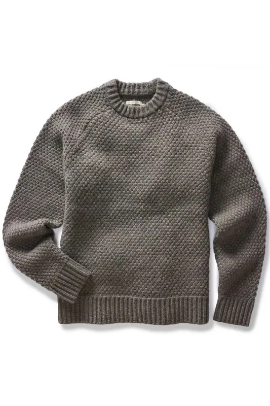 THE FISHERMAN SWEATER Taupe Merino sold by REVOLVR Menswear