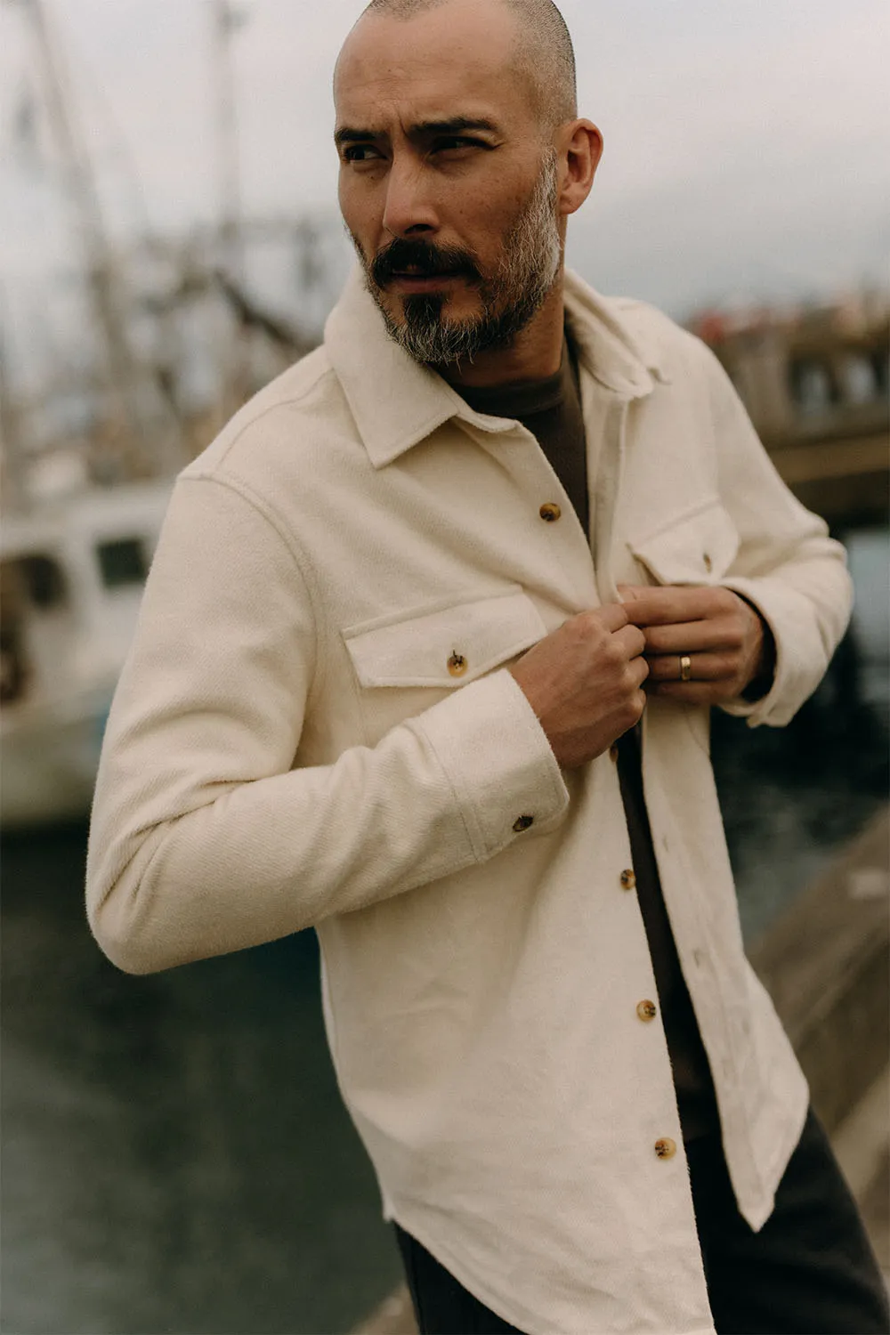 MARITIME SHIRT JACKET Vintage White Moleskin sold by REVOLVR Menswear product image thumbnail 2