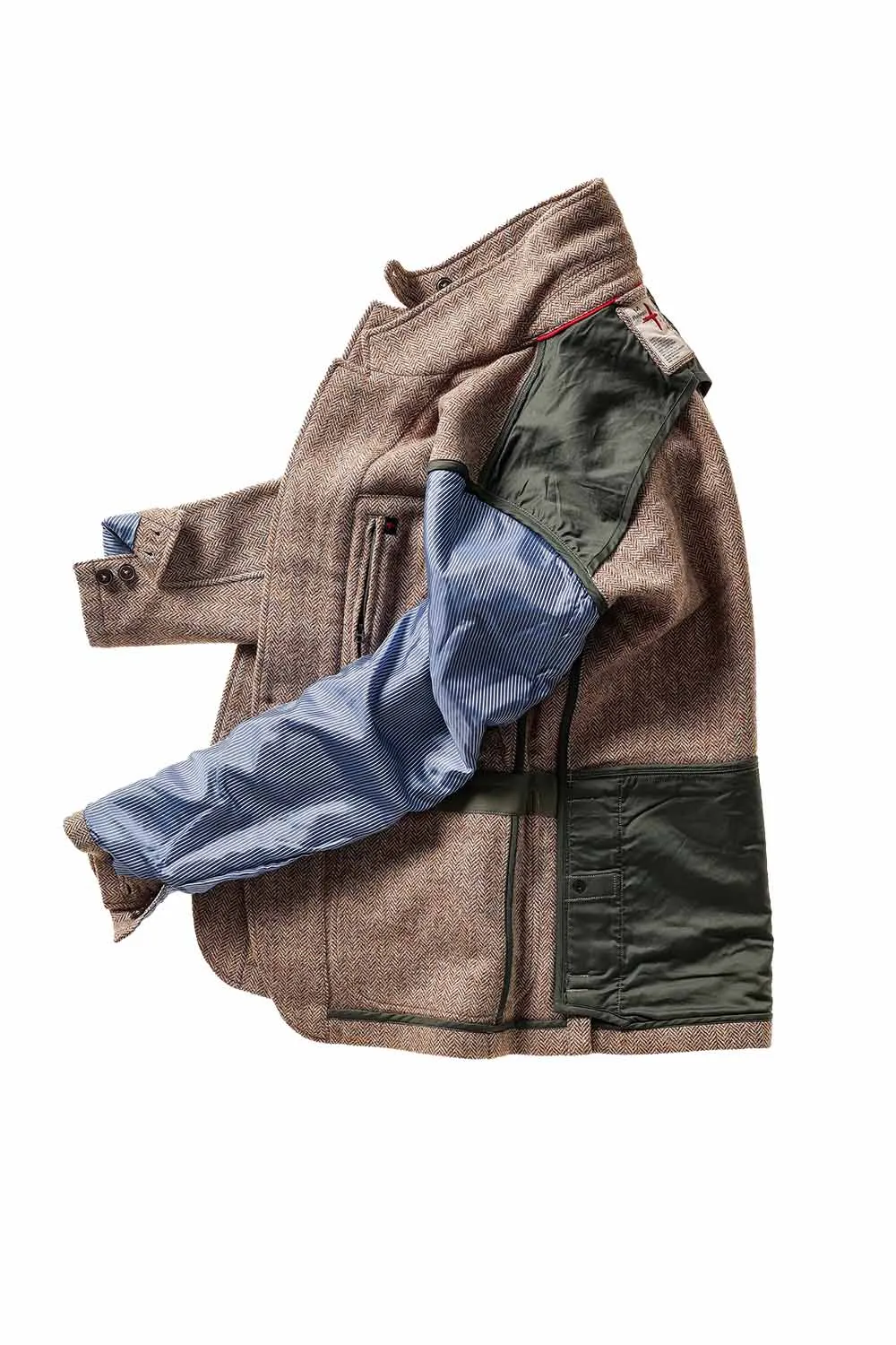 HERITAGE TRAP BLAZER Ash Brown Herringbone sold by REVOLVR Menswear product image thumbnail 2