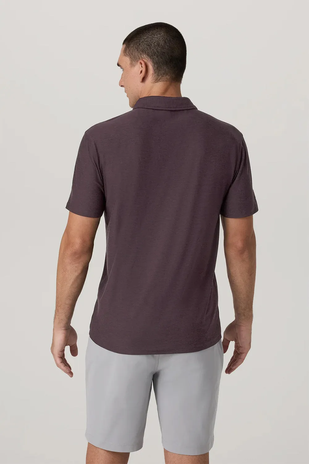 STRATO TECH POLO Raisin Heather sold by REVOLVR Menswear product image thumbnail 3