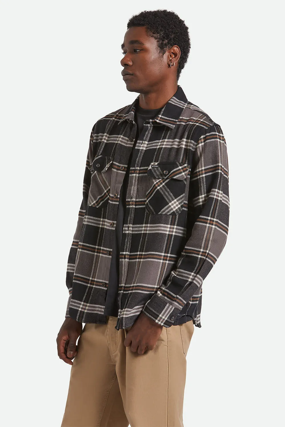 BOWERY LS FLANNEL Black/Charcoal/Pinecone sold by REVOLVR Menswear product image thumbnail 3