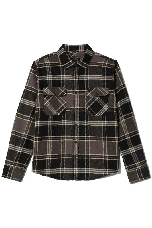 BOWERY LS FLANNEL Black/Charcoal/Pinecone sold by REVOLVR Menswear