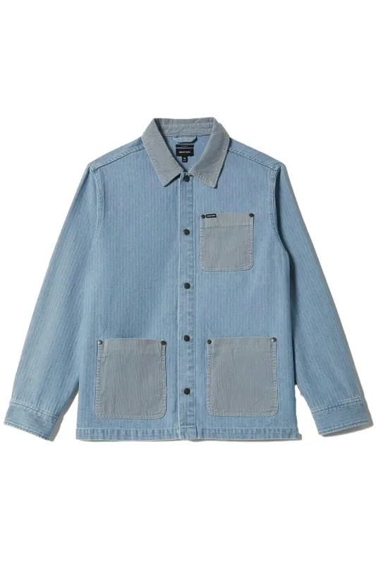 HERRINGBONE LW CHORE COAT Light Wash Denim sold by REVOLVR Menswear