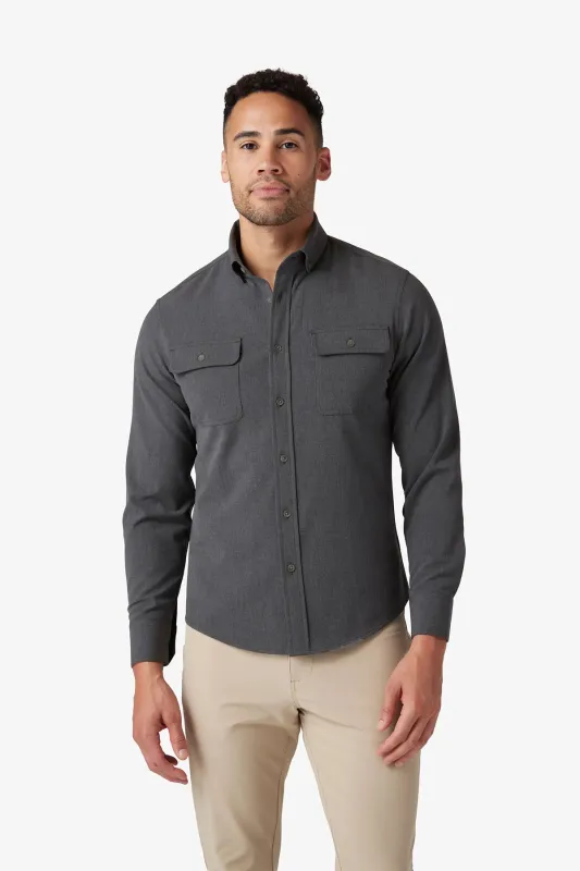CITY FLANNEL Pewter Heather sold by REVOLVR Menswear